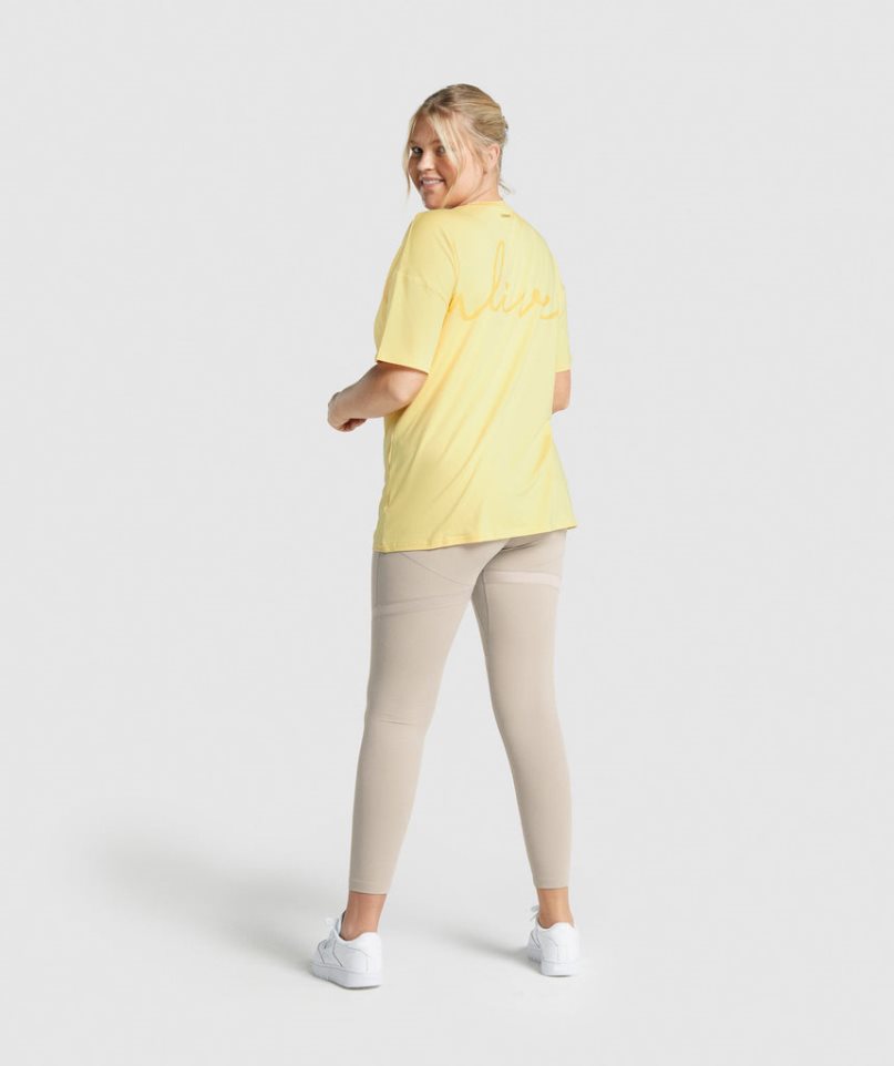 Women's Gymshark Whitney Oversized T-Shirts Yellow | CA N8537D